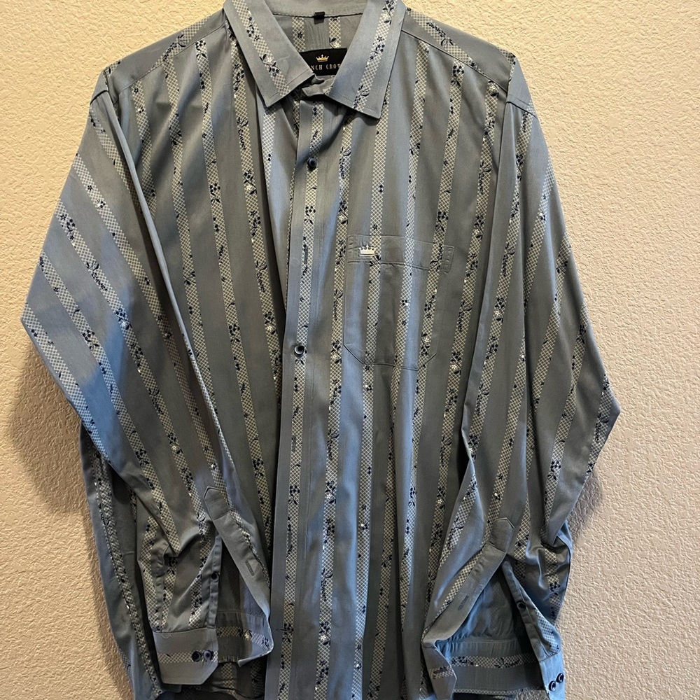 Men's Blue Striped Casual Button Down Shirt